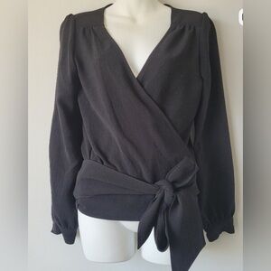 Sezane black wrap around Blouse